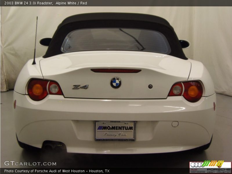 Alpine White / Red 2003 BMW Z4 3.0i Roadster