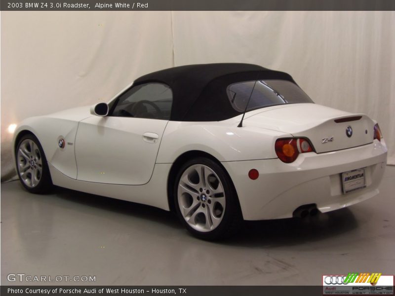 Alpine White / Red 2003 BMW Z4 3.0i Roadster