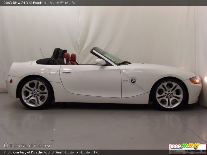 Alpine White / Red 2003 BMW Z4 3.0i Roadster