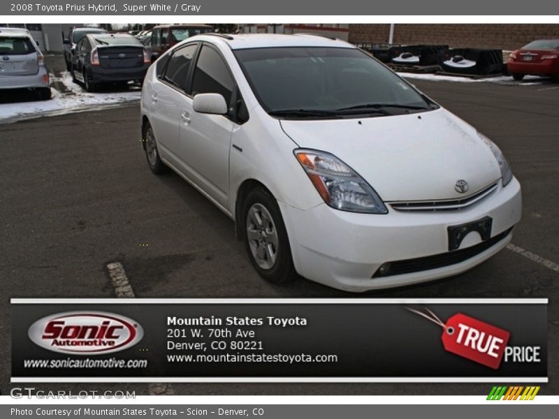 Super White / Gray 2008 Toyota Prius Hybrid