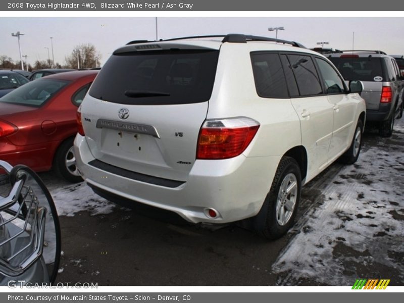 Blizzard White Pearl / Ash Gray 2008 Toyota Highlander 4WD