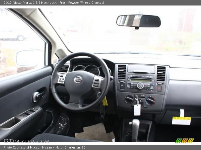 Fresh Powder White / Charcoal 2012 Nissan Versa 1.8 S Hatchback