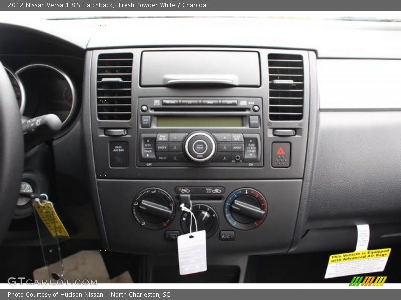 Fresh Powder White / Charcoal 2012 Nissan Versa 1.8 S Hatchback