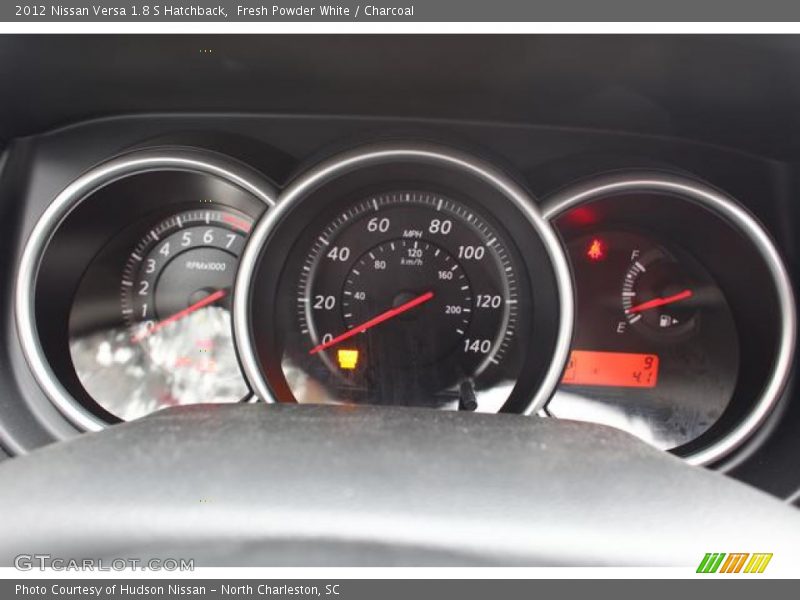 Fresh Powder White / Charcoal 2012 Nissan Versa 1.8 S Hatchback
