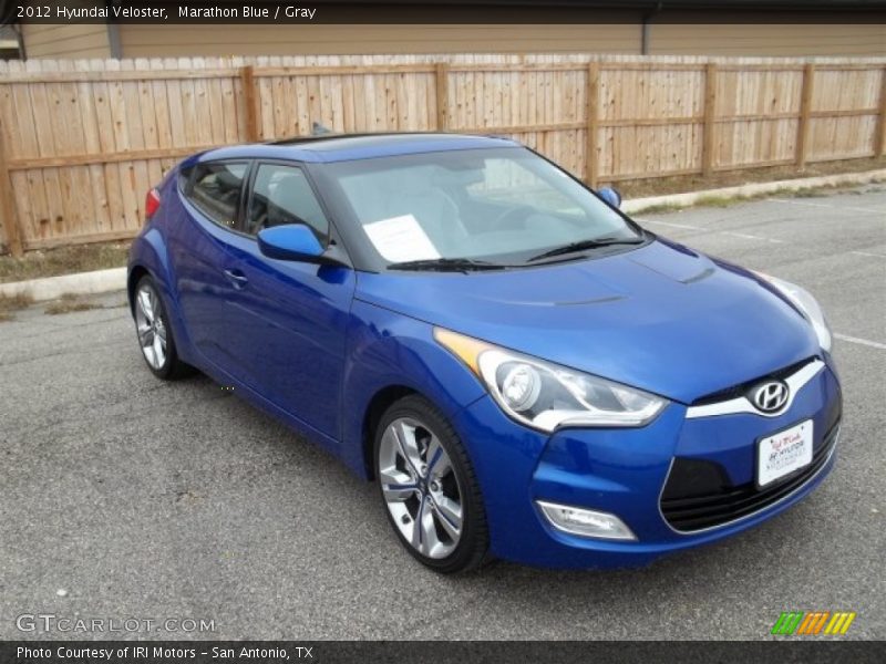 Marathon Blue / Gray 2012 Hyundai Veloster