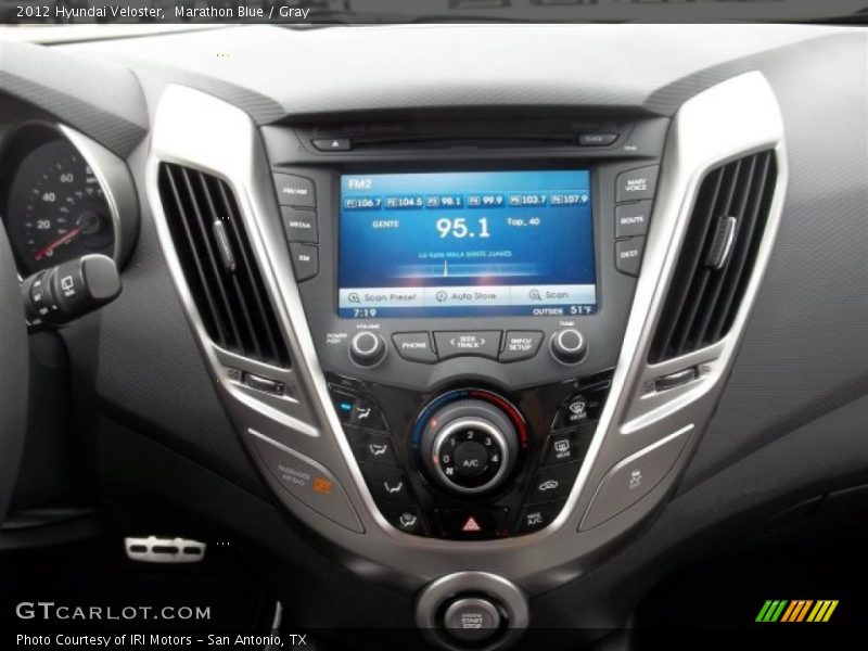 Marathon Blue / Gray 2012 Hyundai Veloster