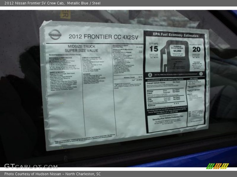  2012 Frontier SV Crew Cab Window Sticker