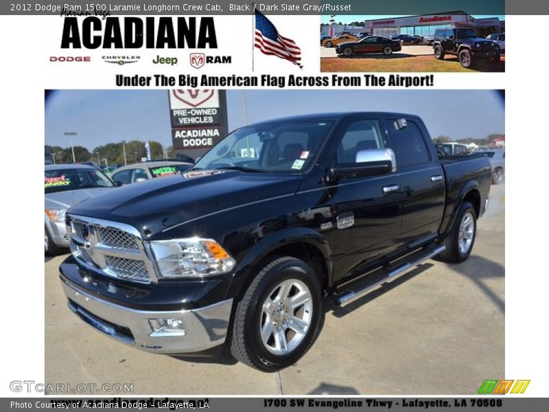 Black / Dark Slate Gray/Russet 2012 Dodge Ram 1500 Laramie Longhorn Crew Cab