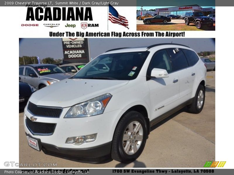 Summit White / Dark Gray/Light Gray 2009 Chevrolet Traverse LT