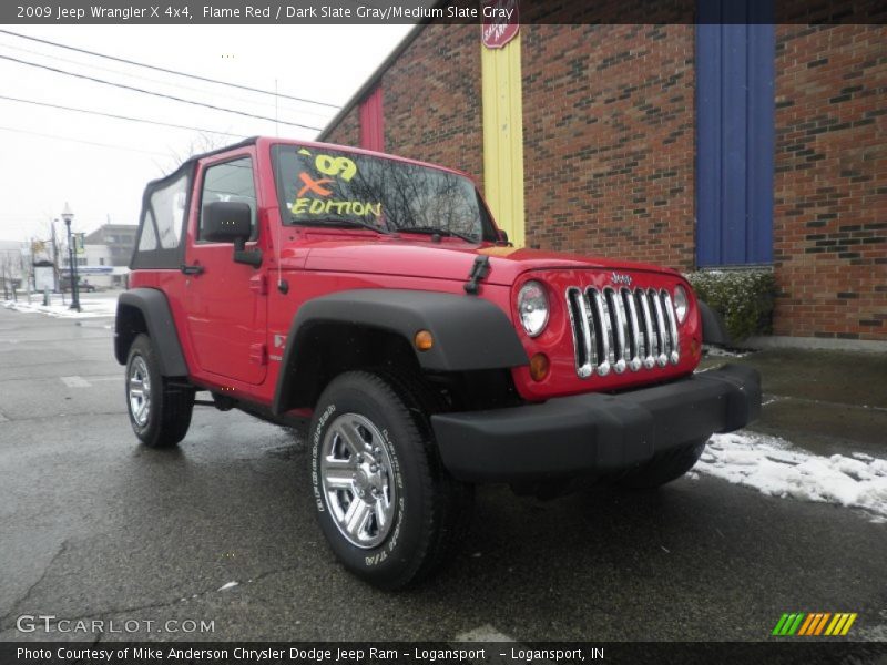 Flame Red / Dark Slate Gray/Medium Slate Gray 2009 Jeep Wrangler X 4x4