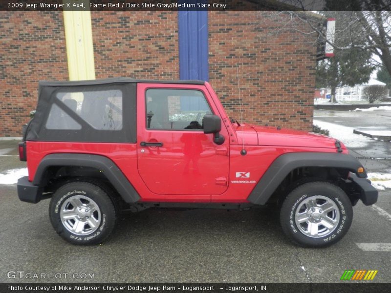 Flame Red / Dark Slate Gray/Medium Slate Gray 2009 Jeep Wrangler X 4x4