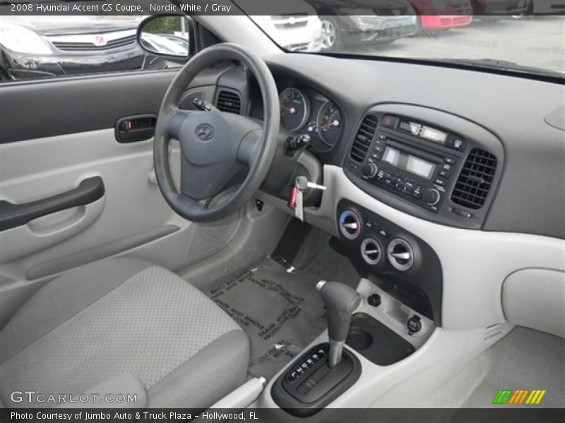 Nordic White / Gray 2008 Hyundai Accent GS Coupe