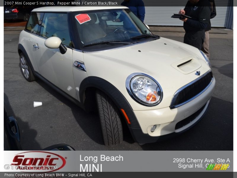 Pepper White / Carbon Black/Black 2007 Mini Cooper S Hardtop