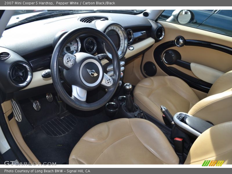 Pepper White / Carbon Black/Black 2007 Mini Cooper S Hardtop
