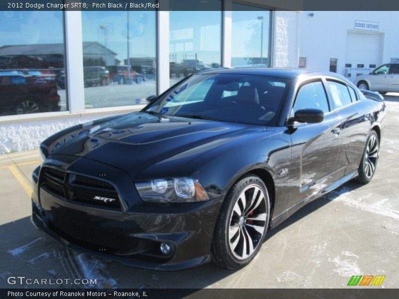 Pitch Black / Black/Red 2012 Dodge Charger SRT8