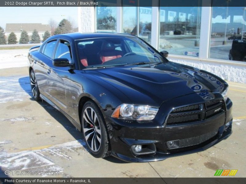 Pitch Black / Black/Red 2012 Dodge Charger SRT8