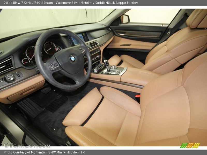 Saddle/Black Nappa Leather Interior - 2011 7 Series 740Li Sedan 