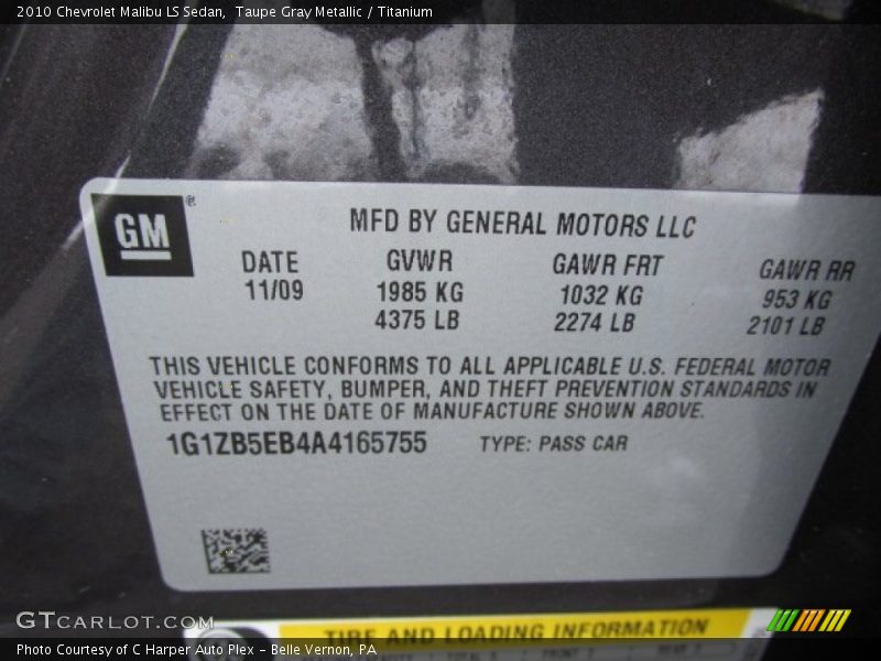 Taupe Gray Metallic / Titanium 2010 Chevrolet Malibu LS Sedan