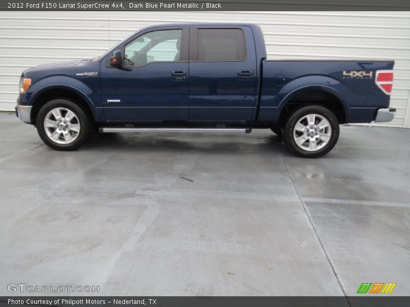 Dark Blue Pearl Metallic / Black 2012 Ford F150 Lariat SuperCrew 4x4