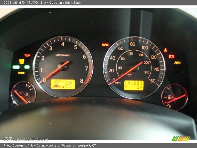 Black Obsidian / Brick/Black 2003 Infiniti FX 45 AWD
