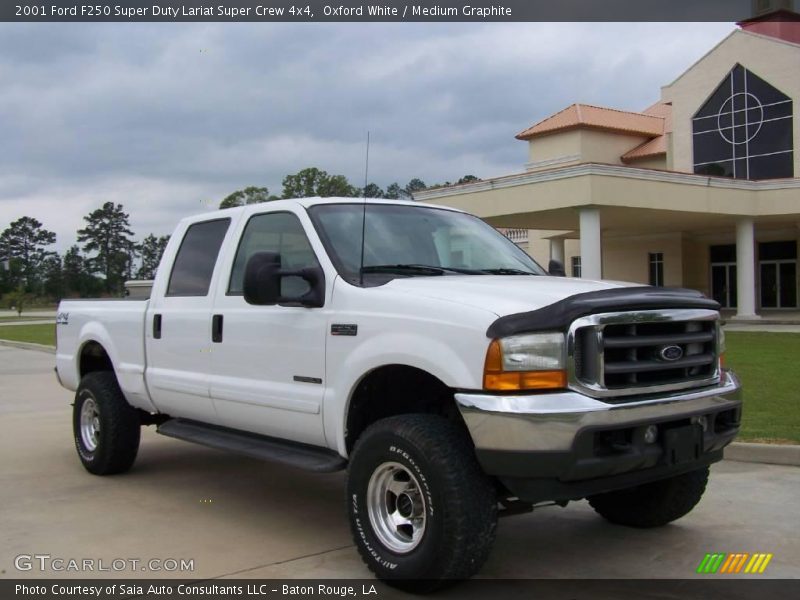 Oxford White / Medium Graphite 2001 Ford F250 Super Duty Lariat Super Crew 4x4