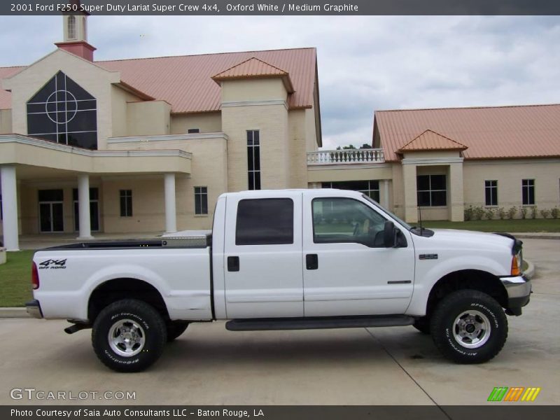 Oxford White / Medium Graphite 2001 Ford F250 Super Duty Lariat Super Crew 4x4