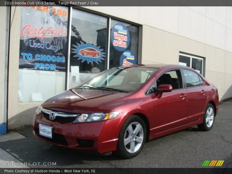 Tango Red Pearl / Gray 2010 Honda Civic LX-S Sedan