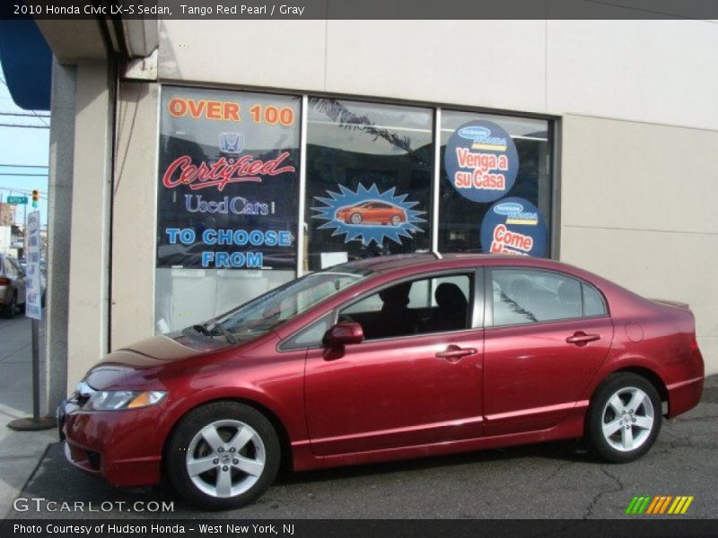 Tango Red Pearl / Gray 2010 Honda Civic LX-S Sedan