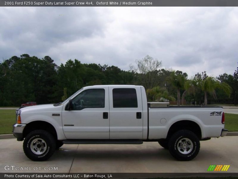 Oxford White / Medium Graphite 2001 Ford F250 Super Duty Lariat Super Crew 4x4