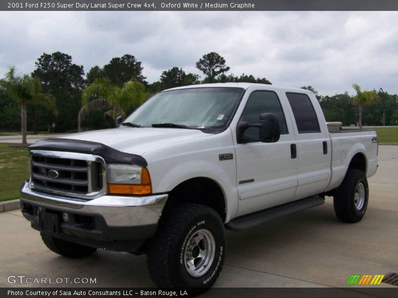 Oxford White / Medium Graphite 2001 Ford F250 Super Duty Lariat Super Crew 4x4