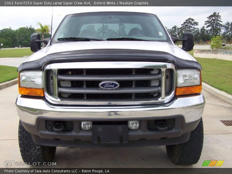 Oxford White / Medium Graphite 2001 Ford F250 Super Duty Lariat Super Crew 4x4