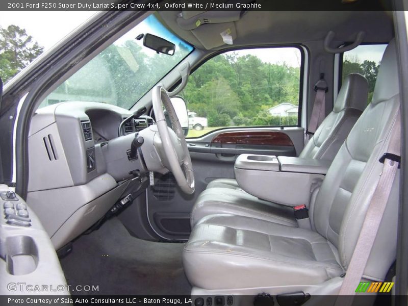 Oxford White / Medium Graphite 2001 Ford F250 Super Duty Lariat Super Crew 4x4