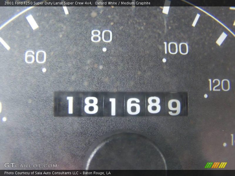 Oxford White / Medium Graphite 2001 Ford F250 Super Duty Lariat Super Crew 4x4