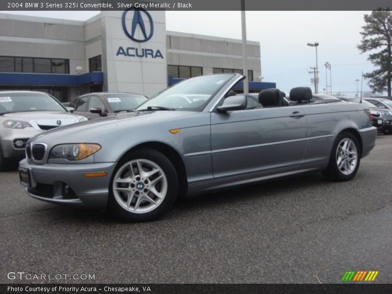 Silver Grey Metallic / Black 2004 BMW 3 Series 325i Convertible