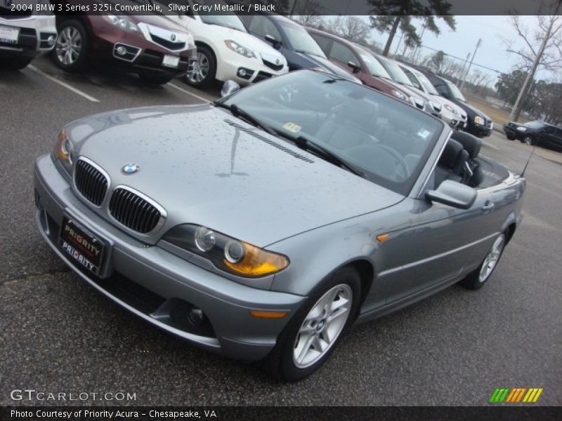 Silver Grey Metallic / Black 2004 BMW 3 Series 325i Convertible