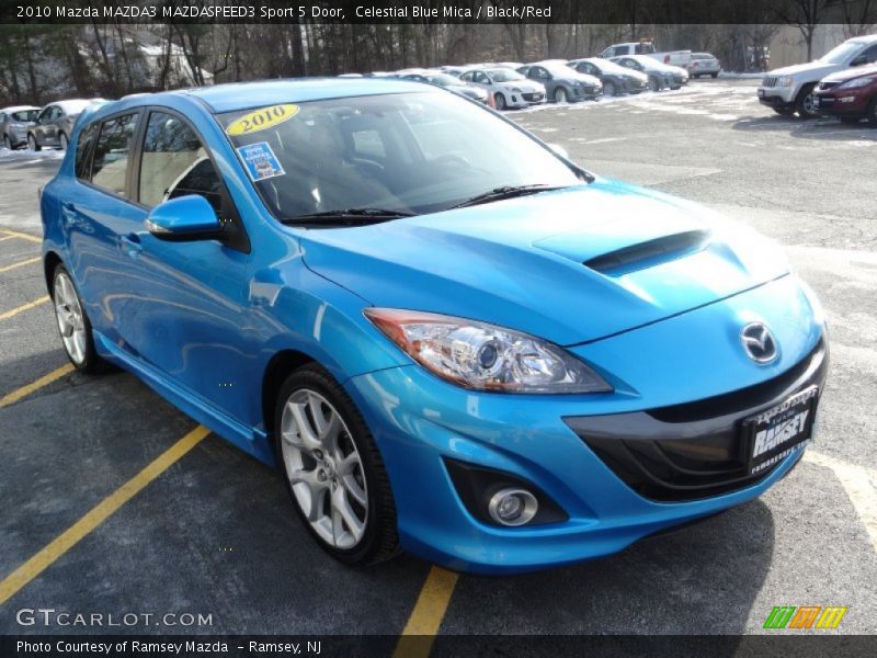 Celestial Blue Mica / Black/Red 2010 Mazda MAZDA3 MAZDASPEED3 Sport 5 Door