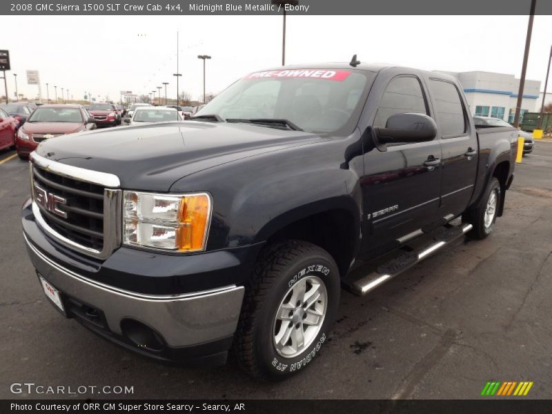 Midnight Blue Metallic / Ebony 2008 GMC Sierra 1500 SLT Crew Cab 4x4