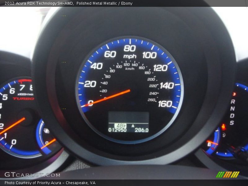 Polished Metal Metallic / Ebony 2012 Acura RDX Technology SH-AWD
