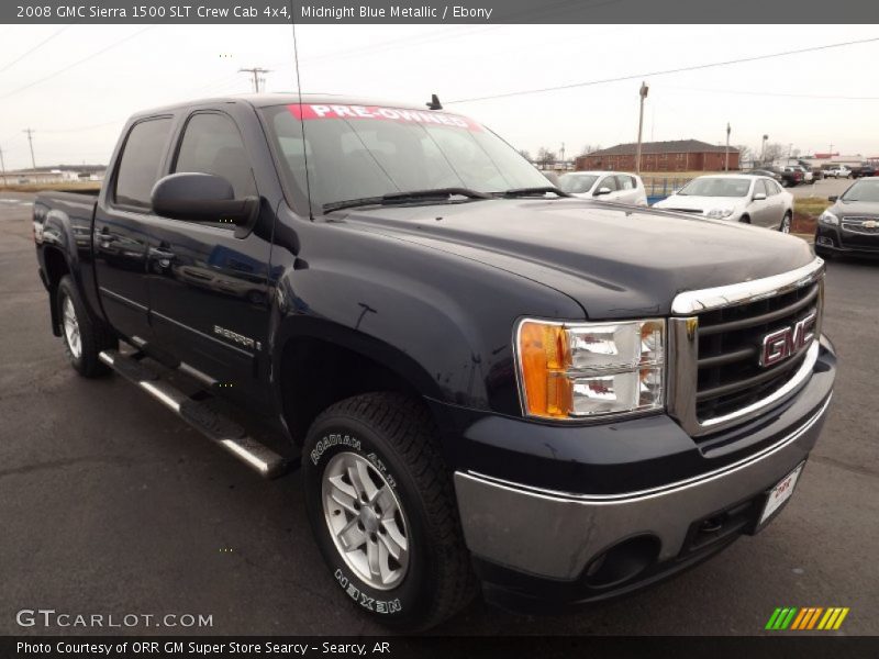 Midnight Blue Metallic / Ebony 2008 GMC Sierra 1500 SLT Crew Cab 4x4