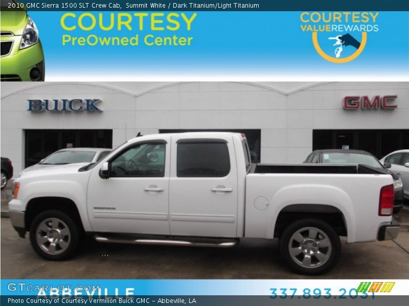 Summit White / Dark Titanium/Light Titanium 2010 GMC Sierra 1500 SLT Crew Cab
