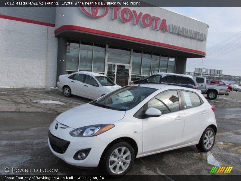 Crystal White Pearl Mica / Black w/Red Piping 2012 Mazda MAZDA2 Touring