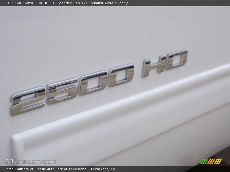 Summit White / Ebony 2013 GMC Sierra 2500HD SLE Extended Cab 4x4