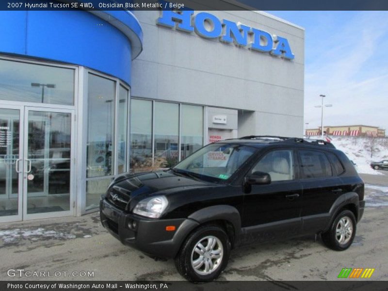 Obsidian Black Metallic / Beige 2007 Hyundai Tucson SE 4WD