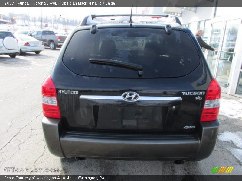 Obsidian Black Metallic / Beige 2007 Hyundai Tucson SE 4WD