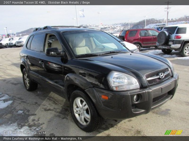 Obsidian Black Metallic / Beige 2007 Hyundai Tucson SE 4WD