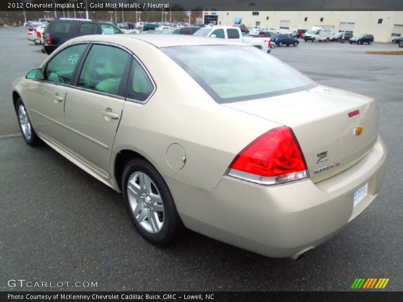 Gold Mist Metallic / Neutral 2012 Chevrolet Impala LT