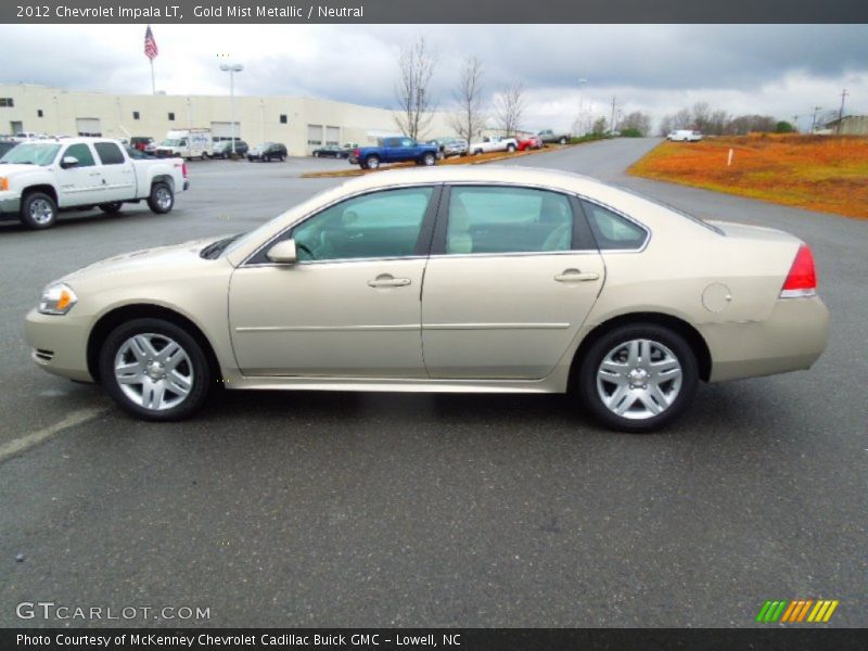 Gold Mist Metallic / Neutral 2012 Chevrolet Impala LT