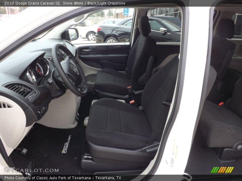 Stone White / Black/Light Graystone 2013 Dodge Grand Caravan SE