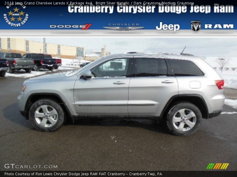 Bright Silver Metallic / Dark Graystone/Medium Graystone 2013 Jeep Grand Cherokee Laredo X Package 4x4