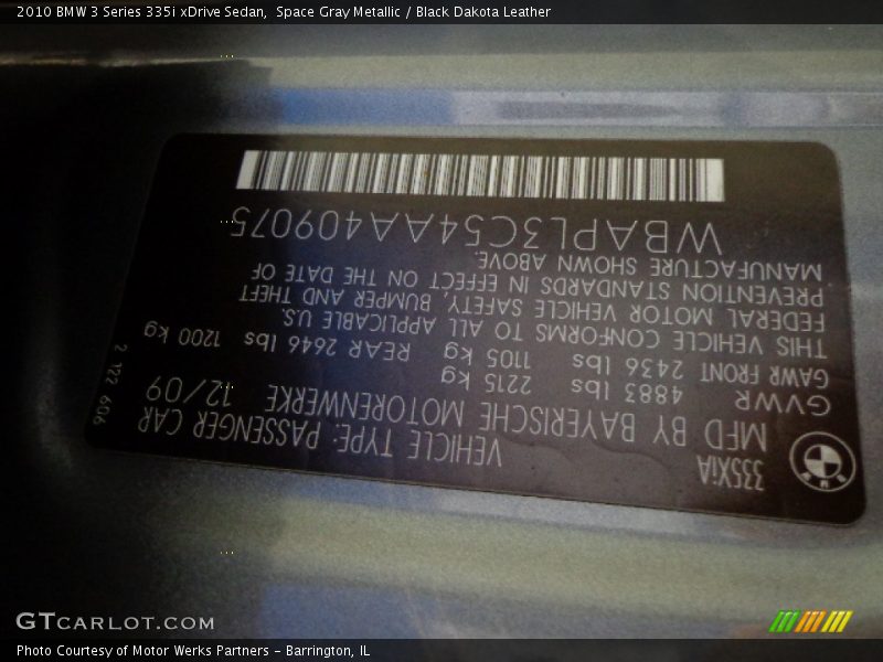 Space Gray Metallic / Black Dakota Leather 2010 BMW 3 Series 335i xDrive Sedan